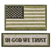 Harsgs 2PCS in God We Trust and American Flag Tactical Morale Patch, Hook & Loop Patch Full Embroidery Military Patch for Caps Bags Vests Military Uniforms view 1