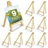 Conda 9 Pack 9 Inch Mini Wooden Display Easels, A-Shaped Mini Easel Stand for Small Painting, Painting Party Easel for DIY Crafts, Photos, Gift, Decoration view 1