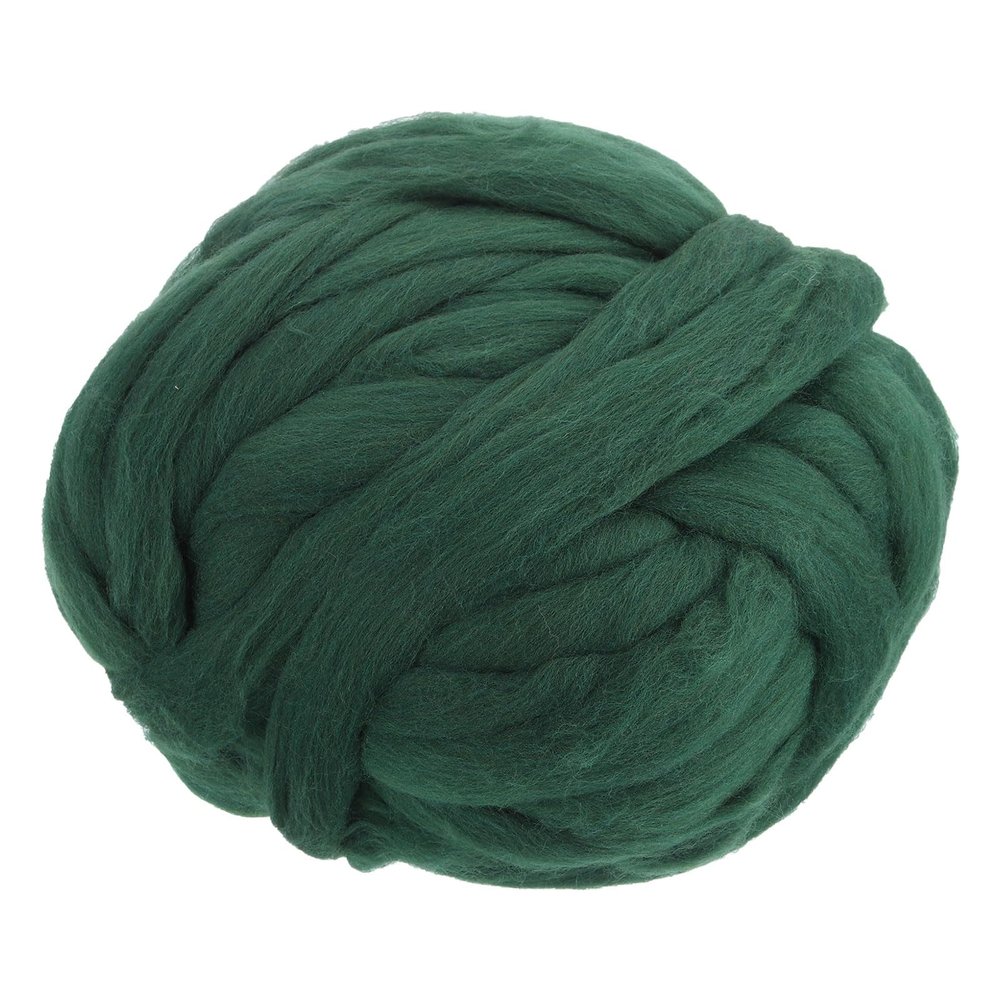 uxcell Needle Felting Wool, 16 Oz Nature Fibre Wool Yarn Roving for Wet Felting, Handcrafts, DIY Materials (Light Dark Green)