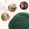 uxcell Needle Felting Wool, 16 Oz Nature Fibre Wool Yarn Roving for Wet Felting, Handcrafts, DIY Materials (Light Dark Green) view 4