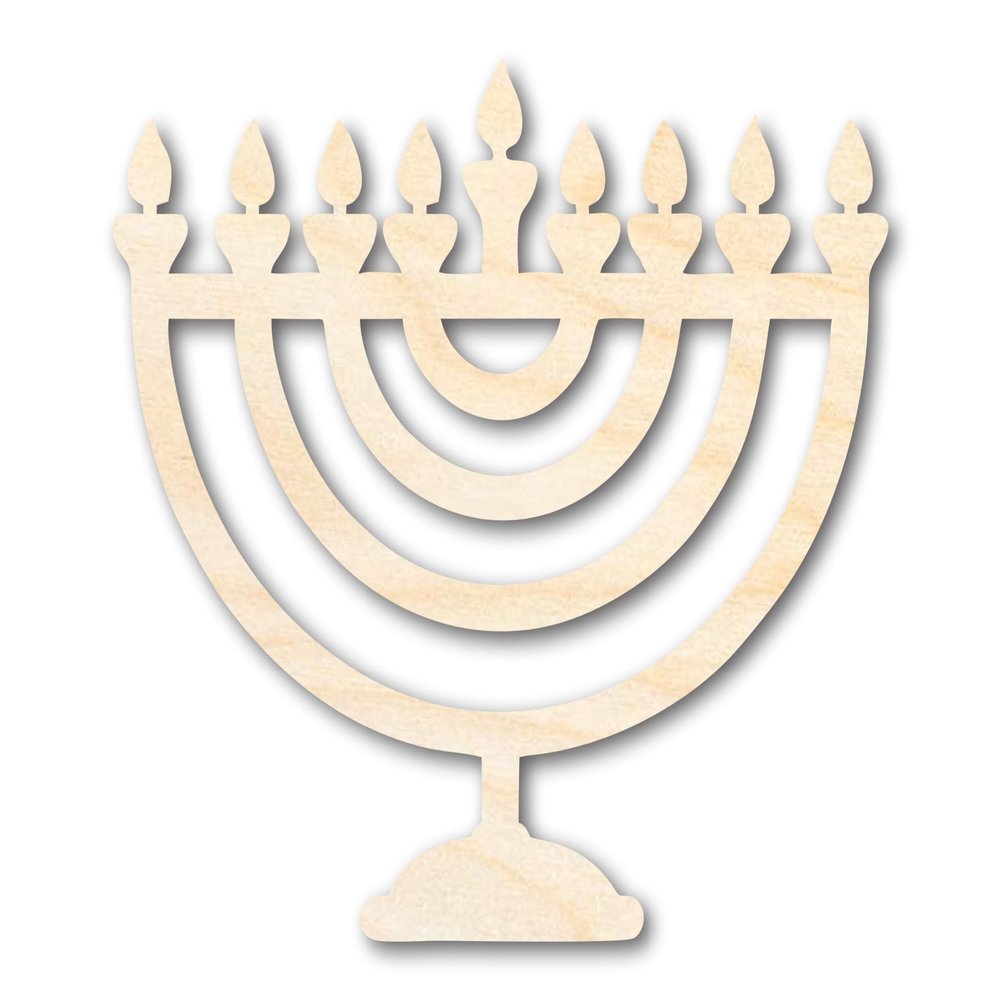 Unfinished Wood Hanukkah Shape | DIY Craft Cutout | up to 46" DIY 7" / 1/4"