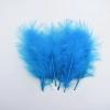 NineTribe Basics Marabou Turkey Feathers Pheasant Feathers For Crafts White Feathers For Jewelry Making For Clothes Carnival Accessories Plumas - (Lake Blue / 50 Pieces) view 1