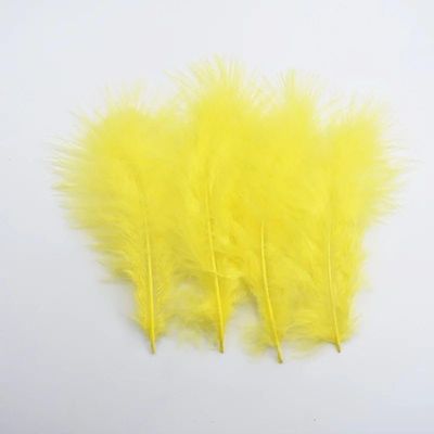 NineTribe Basics Marabou Turkey Feathers Pheasant Feathers For Crafts White Feathers For Jewelry Making For Clothes Carnival Accessories Plumas - (Yellow / 50 Pieces)