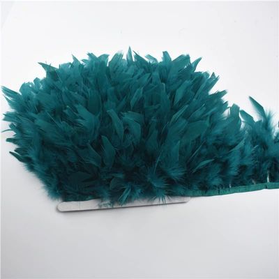NineTribe Basics 2 Meters Fluffy Turkey Feathers Trim Fringes For Clothes Ribbon Marabou Feather On Tape Trimmings Sewing DIY Wedding Decoration - (Color: 29.Dark Green)