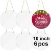 6 pcs metal sublimation door hanger blanks,10 inch circle Unfinished Blank Sign Door Hanger,sublimation ornament blanks decorative door hanger,blank door hangers,sublimation metal sign blanks view 1