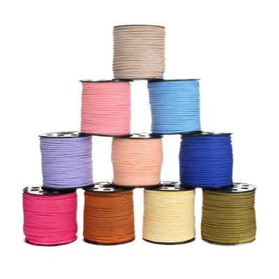 BMFJJWY 5/20m 2.5mm Flat Faux Suede Braided Cord Velvet Leather Rope Handmade Thread String for Jewelry Bracelet Necklace Keychain(Color:Light Gray,Size:20meters)