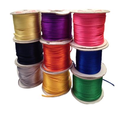 2MM Braided Macrame Silk Macrame Cord Rope Thread Wire DIY Knot Satin Bracelets Making Findings Beading 10-225Meters(Navy Blue 508,40meters)