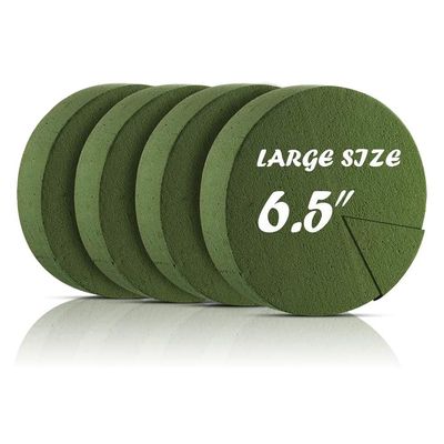 Pasuihcay 4Pcs Flower Foam Blocks,6.5Inch Round Dry Floral Foam for,for Wedding Aisle Flowers,Party Decoration, Green