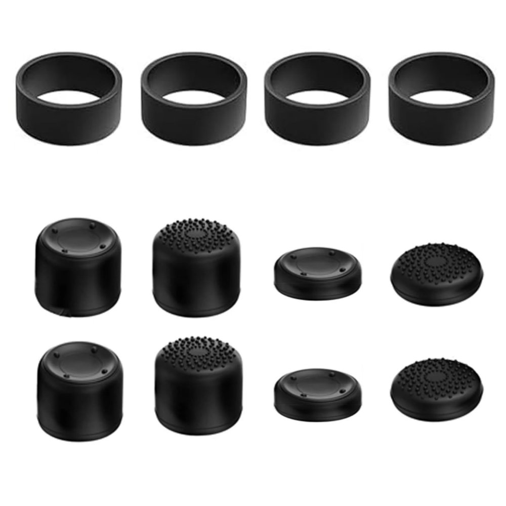 TGDPLUE Thumb Grips Caps Compatible with Lenovo Legion Go 2/Rog Ally X/PlayStation Portal,Analog Stick Caps with Joystick Protector Rings for PS5 Portal Midnight Black/Legion Go Controller-Black