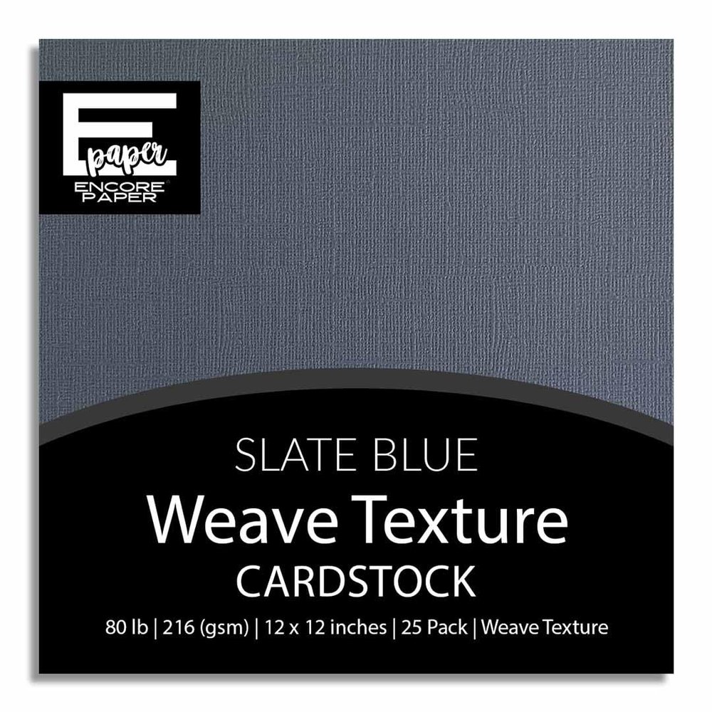 Slate Blue12x12 Textured Cardstock | 80lb Textured Blue - Gray Scrapbook Paper | Premium Cardstock for Cricut Cutting | 25 Sheets