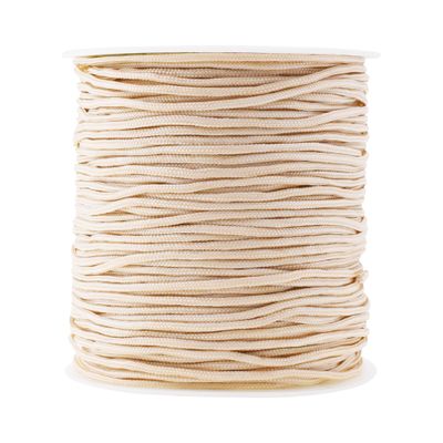Mandala Crafts 2mm Cream Blind Strings Lift Shade Cord - 109 Yards Braided Nylon Cord for Roman Shades, Curtain String, and Blinds Repair or Replacement