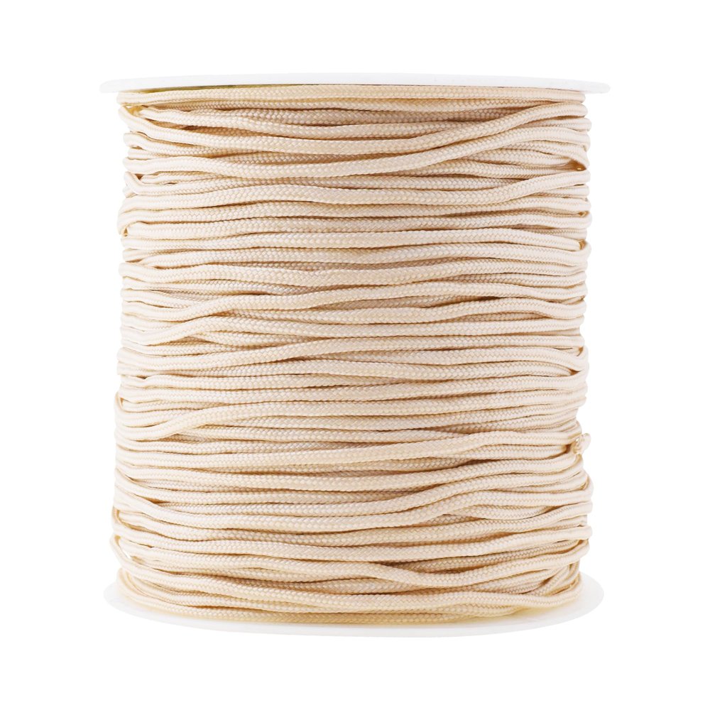 Mandala Crafts 2mm Cream Blind Strings Lift Shade Cord - 109 Yards Braided Nylon Cord for Roman Shades, Curtain String, and Blinds Repair or Replacement