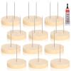 Threehoney 12 Pcs Crochet Doll Stand Wooden Knitted Doll Stand with Double Single Steel Needle Glue Wood Crochet Display Holder Base for Action Figures Showcase Support Bracket Displaying view 1