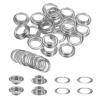 HARFINGTON 20Set Grommets Eyelets with Washers 12mm Copper Metal Eyelets Kit for Fabric Curtain Tarps Leather Belt Shoes Bag DIY, Silver Tone view 1