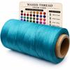 Flat Waxed Thread for Leather Sewing Wax String Polyester Cord Craft Stitching Bag Bookbinding Sail Bracelet Braid Jewelry DIY (0.5mm 460yd, Baby Blue) view 1