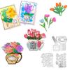 Alinacutle Hydrangea Flowers & Tulip Flower&Vase Set Metal Cutting Die Cut for Gift Paper Craft Handmade Card Making DIY Greeting Cards Scrapbooking Album Art view 1
