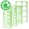 5 Pieces Circle Template - Plastic Circle and Oval Measuring Templates Circle Guide Stencil Geometry Rulers Geometric Drawings Templates for Office School Building Formwork Drawings Template view 1