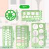 5 Pieces Circle Template - Plastic Circle and Oval Measuring Templates Circle Guide Stencil Geometry Rulers Geometric Drawings Templates for Office School Building Formwork Drawings Template view 2