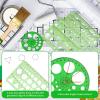 5 Pieces Circle Template - Plastic Circle and Oval Measuring Templates Circle Guide Stencil Geometry Rulers Geometric Drawings Templates for Office School Building Formwork Drawings Template view 4