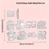 Alinacutle 8 Doll Boy Girl Die Set Dress-up Dolls Metal Cutting Die Cut for Paper Craft Handmade Card Making DIY Greeting Cards Scrapbooking and Album view 2