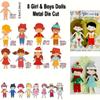 Alinacutle 8 Doll Boy Girl Die Set Dress-up Dolls Metal Cutting Die Cut for Paper Craft Handmade Card Making DIY Greeting Cards Scrapbooking and Album view 4