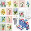 Ctosree 12 Sets Pre Drawn Canvas Kit for Painting Adults Sip and Paint Kit Art Pre Printed Canvas Bulk for Easter Mother's Day Gifts Adult's Date Night(Simple Flower,8 x 10 in) view 1