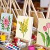 Ctosree 12 Sets Pre Drawn Canvas Kit for Painting Adults Sip and Paint Kit Art Pre Printed Canvas Bulk for Easter Mother's Day Gifts Adult's Date Night(Simple Flower,8 x 10 in) view 4