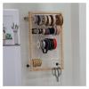 yinjieUS Ribbon Organizer,Ribbon Storage Organizer, Wooden Storage Rack Vinyl Rolls Keeper Wrapping Paper Dispenser view 2