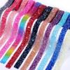 10/15Mm Rhinestone Beaded Trim Rhinestone Ribbon Iron On Chain for DIY Clothing Shoes Dress Decorations view 2
