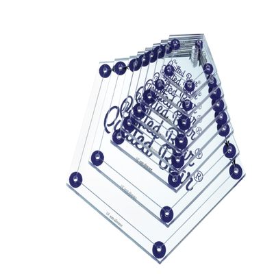 The Quilted Bear Pentagon Quilting Templates 8 Clear Non-Slip Acrylic Quilt Templates for Precise Fabric Cutting & Stress-Free Machine Quilting - Ideal for Quilt & Sewing Supplies (3")