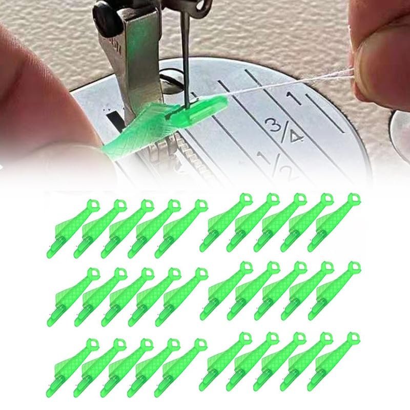 Fish Mouth Sewing Machine Needle Threader, 2024 New Automatic Sewing Needle Threader, Fish Type Needle Threader,Upgrade Quick Sewing Machine Loop, Easy Selfthread Needle Threaders Tool(50pcs)