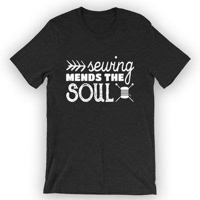 Unisex Sewing Mends The Soul T-Shirt Sewing Life XS/Black