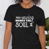 Unisex Sewing Mends The Soul T-Shirt Sewing Life XS/Black view 3