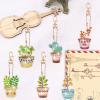 DoxQcs Diamond Art Painting Keychains Kit, Diamond Keychains Kit DIY Hanging Pendant Hanging Bag Key (Double-Sided Drilling)-#03-8PC Potted Plant view 3