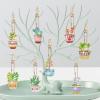 DoxQcs Diamond Art Painting Keychains Kit, Diamond Keychains Kit DIY Hanging Pendant Hanging Bag Key (Double-Sided Drilling)-#03-8PC Potted Plant view 4