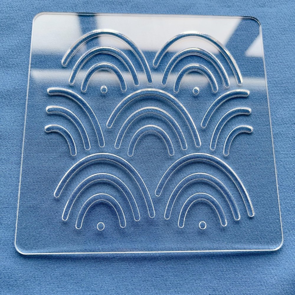 Acrylic Sashiko Stencil, Embroidery Pattern Template, Quilting Stencil Tool, 12 x 12cm (Pattern D)