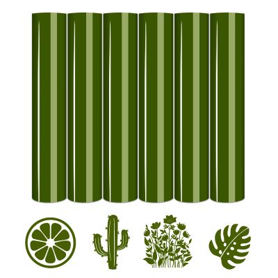 Tintnut Green HTV Heat Transfer Vinyl - 6 Sheets 12" x 10" Pesto Green Heat Transfer Vinyl HTV Iron on Vinyl for T-Shirts