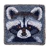 Cartoon Grey Raccoon Latch Hook Rug Kit for Beginner Kids Easy Little Mat with Printed Canvas DIY Hook Making Crochet Yarn Craft Tapestry for Decoration and Gift 12x12inch view 1