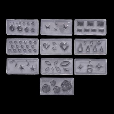 EINCORN 10x Nail Art Mold Decortive Silicone Mold Moon Nail Art Making Tools Resin Casting Molds Manicure Template Craft Art, White