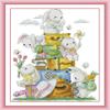 Stitchmelody Stamped Cross Stitch Kits,11CT Printed Pattern Embroidery Set,Rabbit Journey 18.5''X23.2' view 1