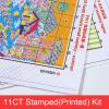 Stitchmelody Stamped Cross Stitch Kits,11CT Printed Pattern Embroidery Set,Rabbit Journey 18.5''X23.2' view 2