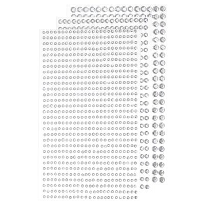 MECCANIXITY 1532Pcs 3 Sheets Rhinestone Stickers 3/4/5 mm Self Adhesive Rhinestones Gems Glitter Stickers for DIY Decoration Craft Face Eye Nails Hair Make Up, Silver