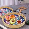 ARTopet DIY Diamond Tray Round Diamond Art Painting Creative Design Handmade Wooden Tray Dinner Plate Diamond Art for Coffee Living Room Home Organizer Diameter 25.5cm view 4