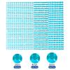MECCANIXITY 1532Pcs 3 Sheets Rhinestone Stickers 3/4/5 mm Self Adhesive Rhinestones Gems Glitter Stickers for DIY Decoration Craft Face Eye Nails Hair Make Up, Water Blue view 3
