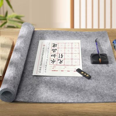 Calligraphy Drawing Felt Mat, Sumi Xuan Paper Painting Pad for Chinese Calligraphy, Japanese Drawing Mat, Gray,(120 * 60)