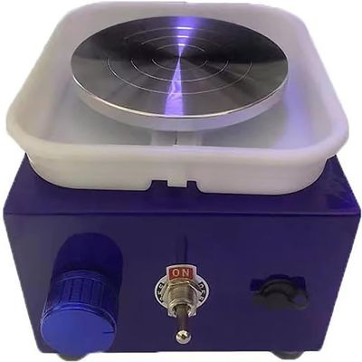 Electric Pottery Wheel, Household Mini Turning Pottery Machine with 4cm/6.5cm/10cm 3 Turntables, Water Basin and 2000RPM Adjustable, for Children School Teaching and Beginners