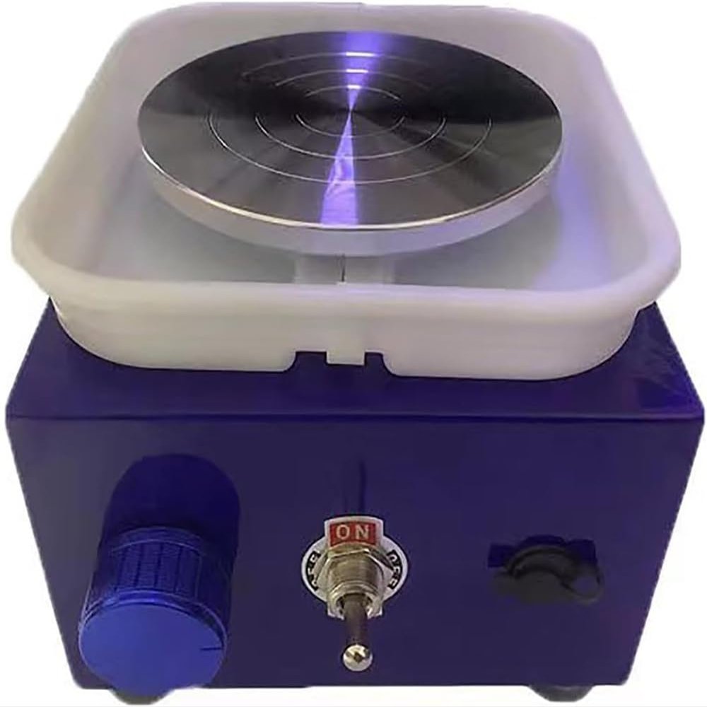 Electric Pottery Wheel, Household Mini Turning Pottery Machine with 4cm/6.5cm/10cm 3 Turntables, Water Basin and 2000RPM Adjustable, for Children School Teaching and Beginners