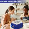 Electric Pottery Wheel, Household Mini Turning Pottery Machine with 4cm/6.5cm/10cm 3 Turntables, Water Basin and 2000RPM Adjustable, for Children School Teaching and Beginners view 2