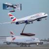 Airplane Model 18.1" 1: 160 Scale Model Jet Models Airplane British Airways A380 Plane Model Diecast Collectibles Resin Aircraft Model for Collection Or Gift view 1