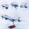 Airplane Model 18.1" 1: 160 Scale Model Jet Models Airplane British Airways A380 Plane Model Diecast Collectibles Resin Aircraft Model for Collection Or Gift view 2